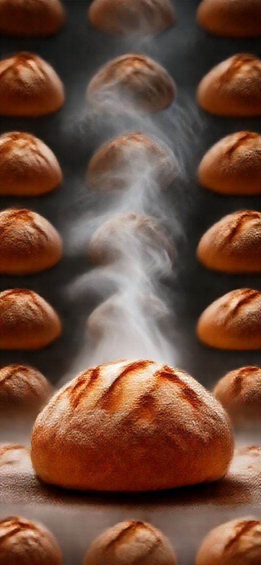 Bread Fresh Baked Steam Rising Photorealistic Wallpaper