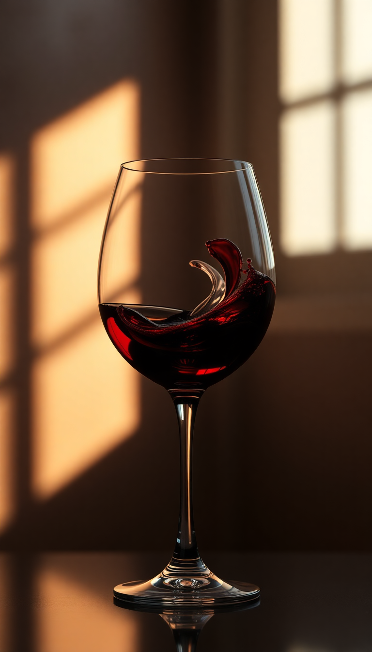 Wine Glass Swirl Burgundy Liquid Photorealistic Wallpaper