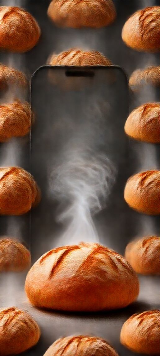 Bread Fresh Baked Steam Rising Photorealistic Wallpaper