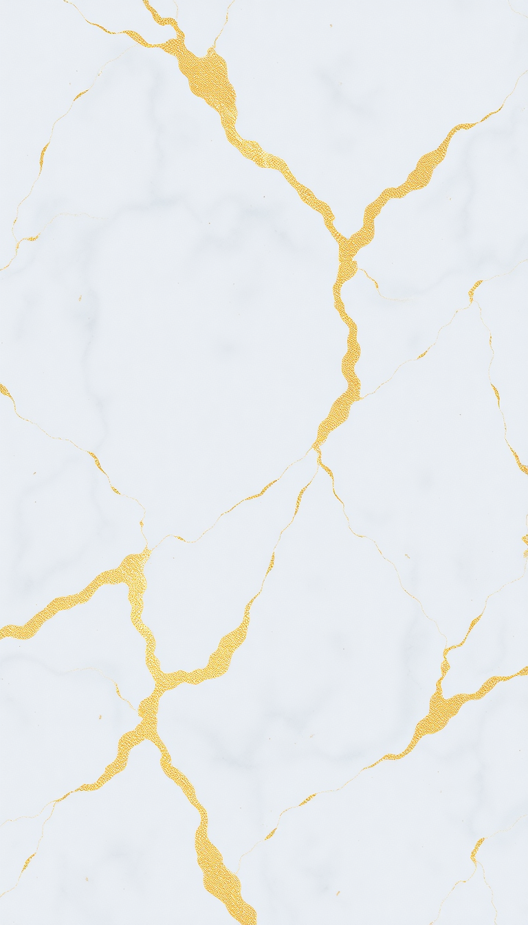 Marble Texture White Gold Veins Photorealistic Wallpaper