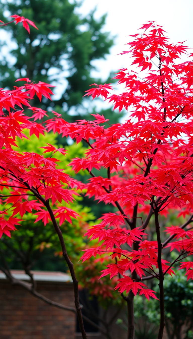 Japanese Maple Tree Autumn Red Aesthetic Wallpaper