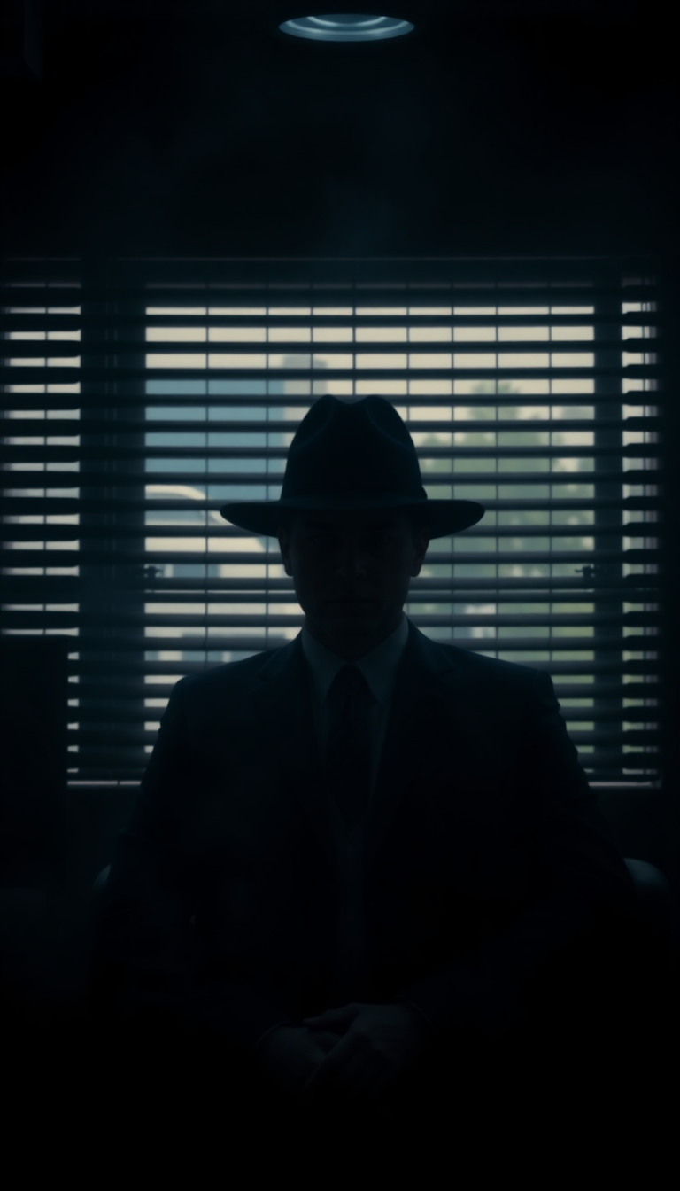 Noir Detective Office Blinds Shadows Aesthetic Wallpaper