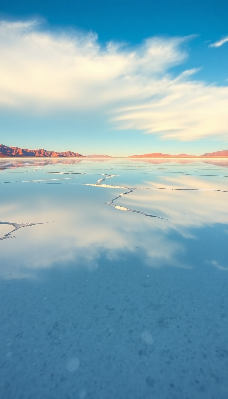 Salt Flats Mirror Reflection Perfect Photorealistic Wallpaper
