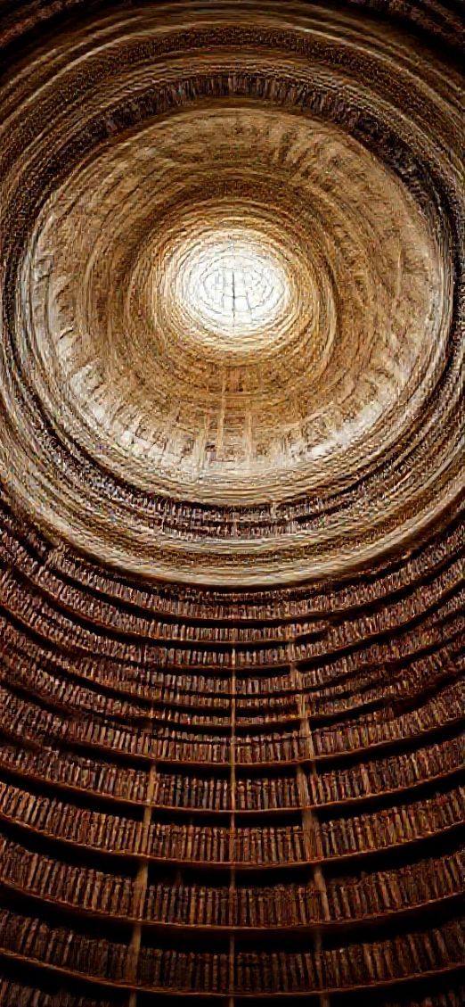 Library Spiral Dome Ceiling Old Photorealistic Wallpaper