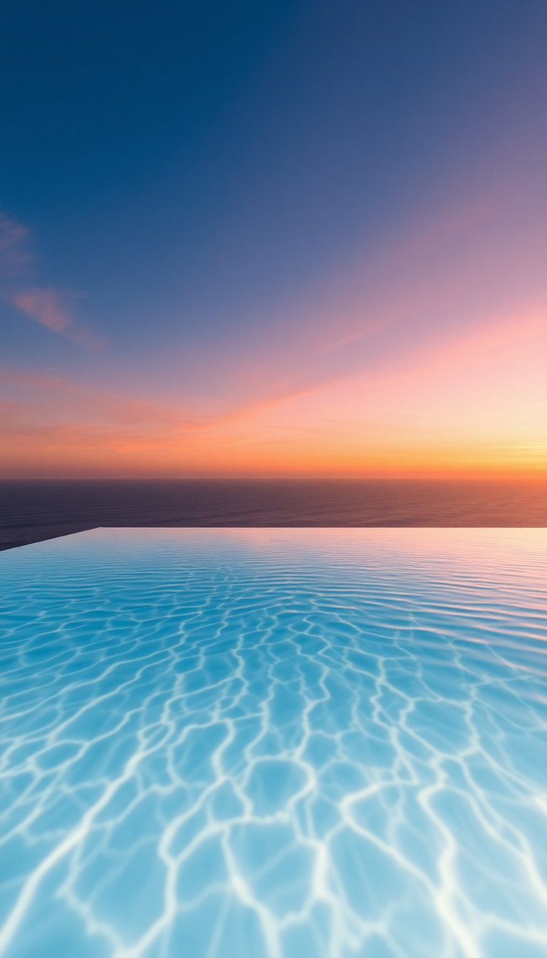 Infinity Pool Edge Overlooking Ocean Photorealistic Wallpaper
