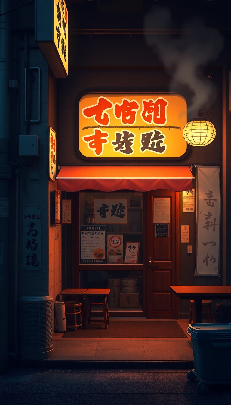 Cozy Ramen Shop At Night Anime Wallpaper