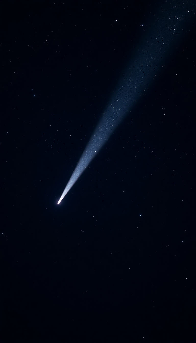 Comet Tail Streaming Across Night Photorealistic Wallpaper