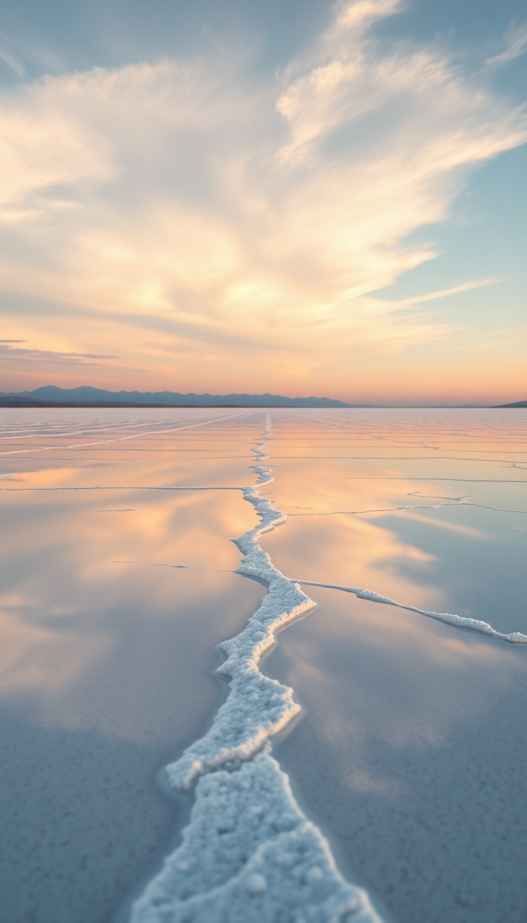 Salt Flats Mirror Reflection Perfect Photorealistic Wallpaper