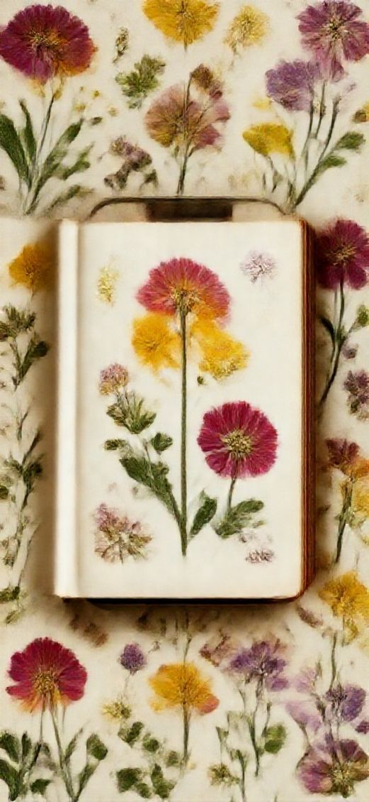 Flowers Journal Vintage Botanical Aesthetic Remaster Wallpaper