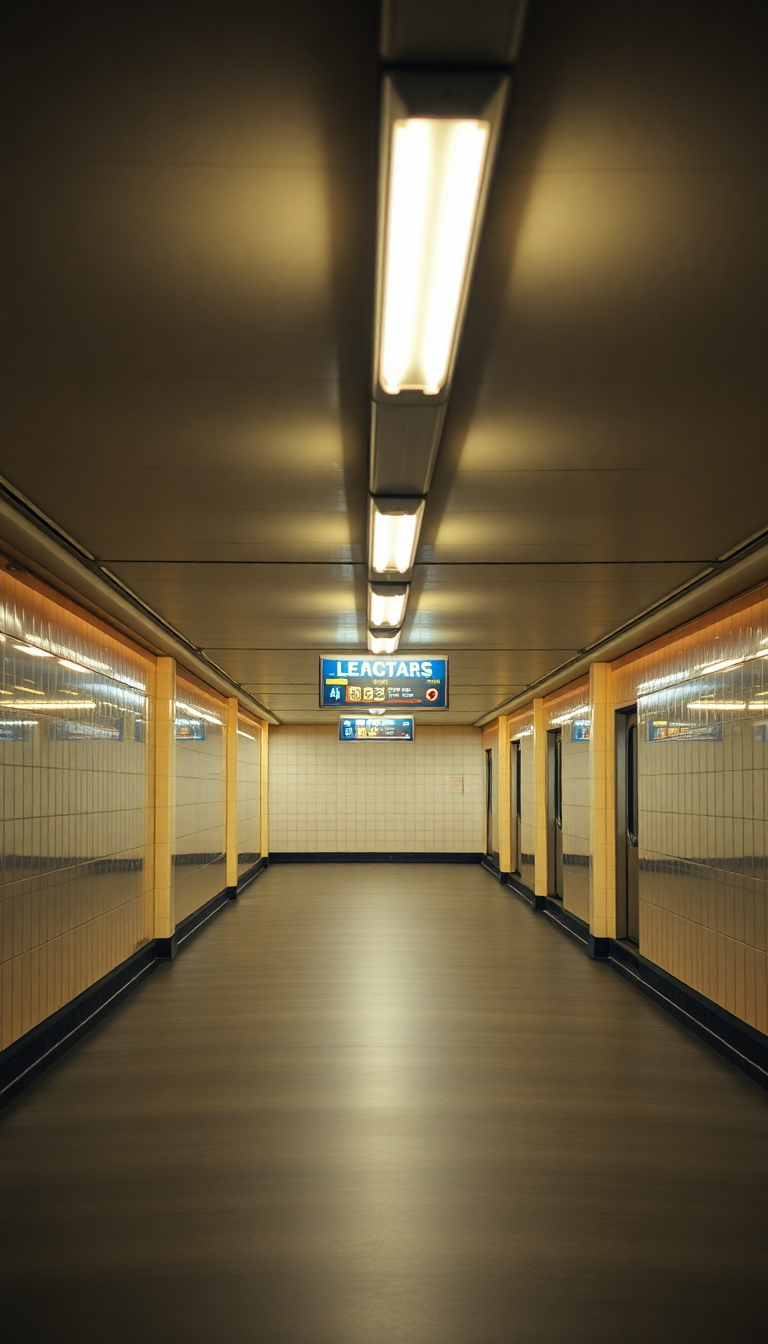 Empty Subway Station 3am Fluorescent Aesthetic Wallpaper