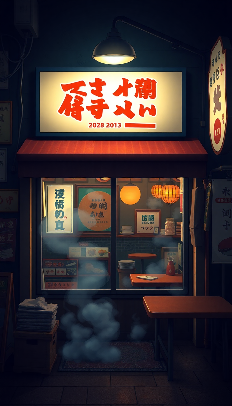 Cozy Ramen Shop At Night Anime Wallpaper