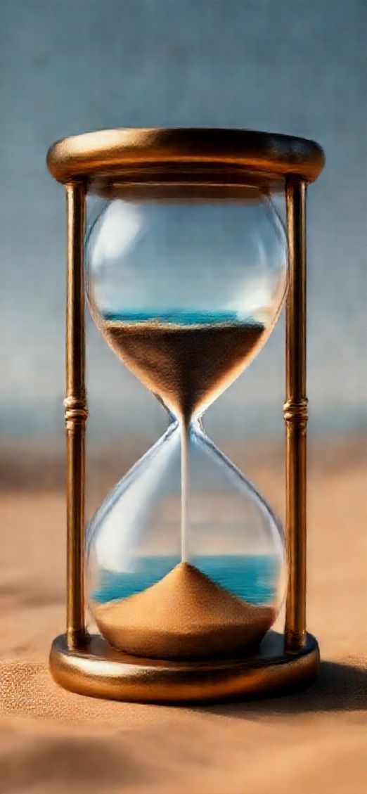 Hourglass Containing Ocean And Desert Digital art Wallpaper