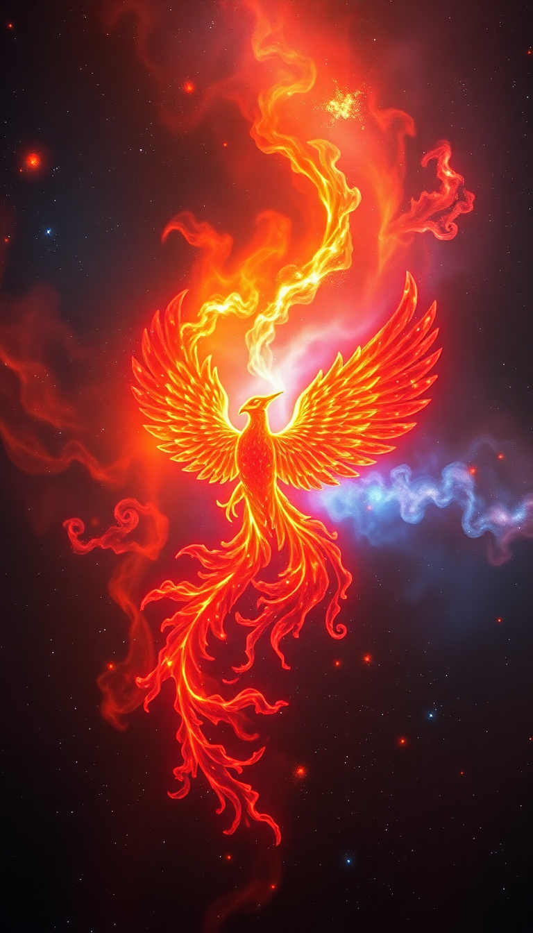 Nebula Shaped Like Phoenix Bird Digital art Wallpaper