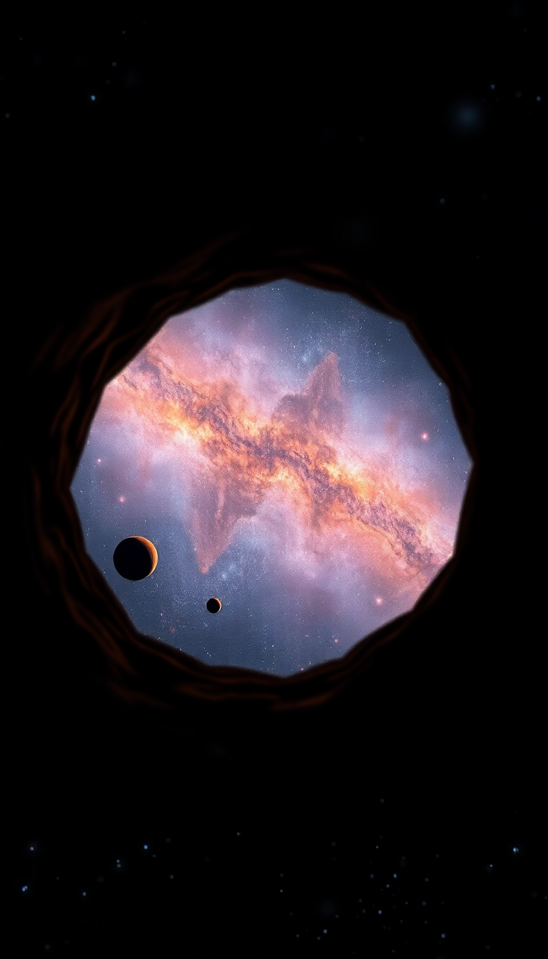 Keyhole View Showing Universe Stars Digital art Wallpaper