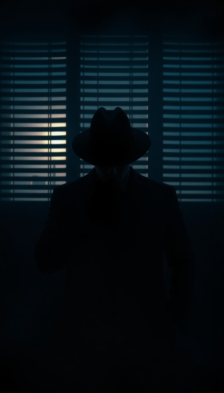 Noir Detective Office Blinds Shadows Aesthetic Wallpaper