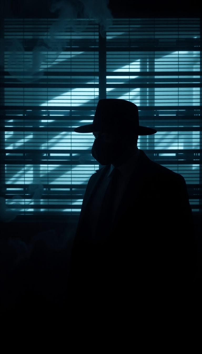 Noir Detective Office Blinds Shadows Aesthetic Wallpaper