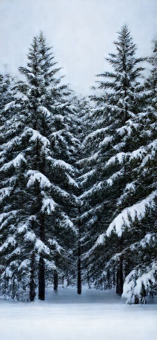 Winter First Snow Pine Trees Photorealistic Wallpaper