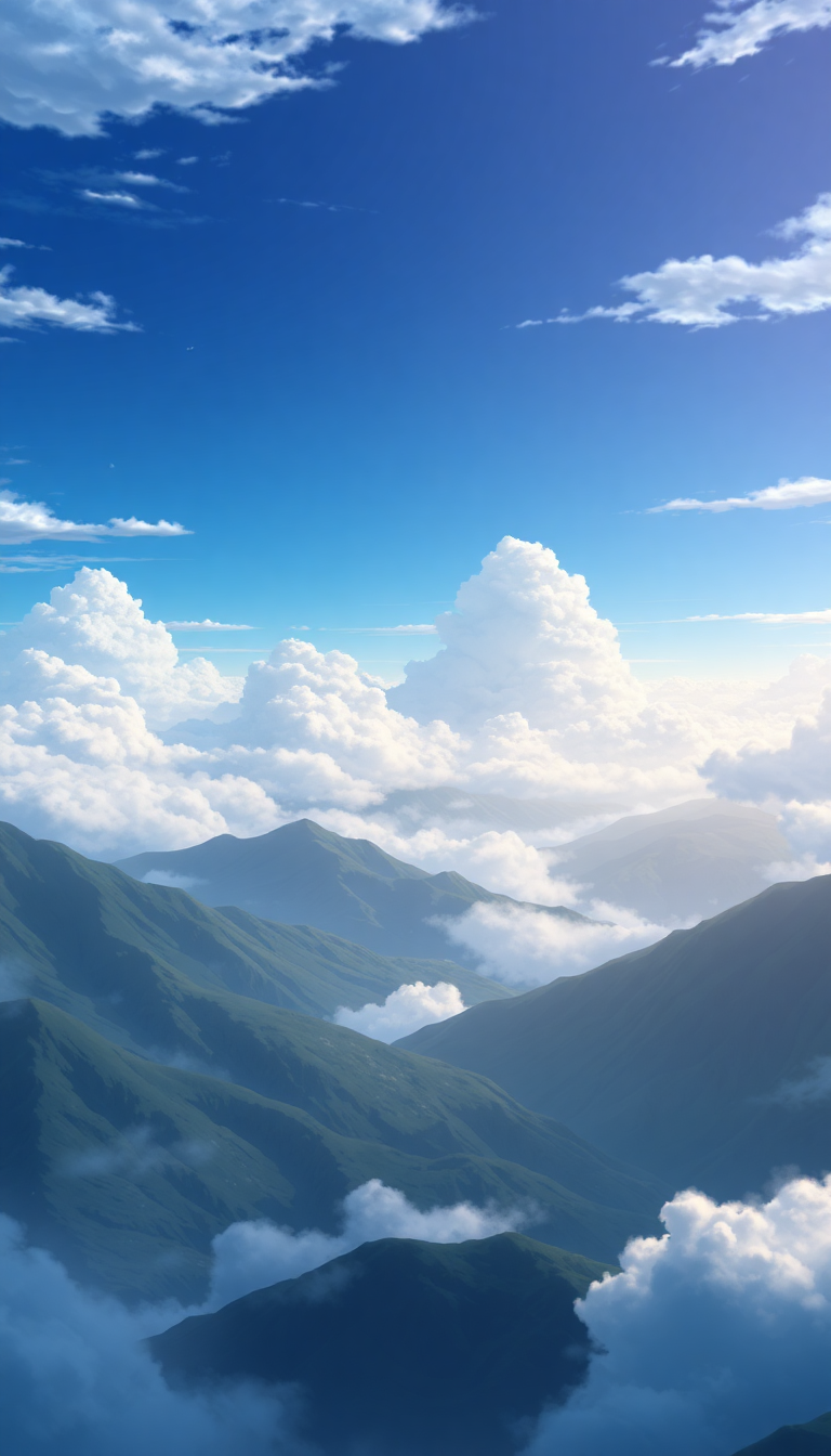 Cloud Sea Above Mountains Anime Anime Wallpaper