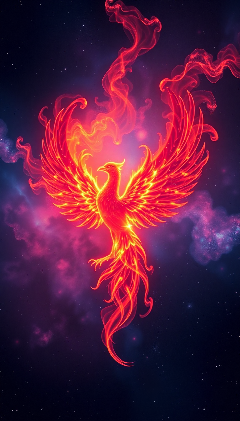 Nebula Shaped Like Phoenix Bird Digital art Wallpaper