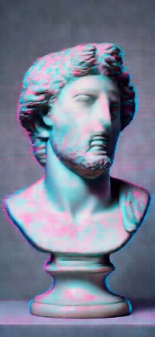 Vaporwave Roman Bust Glitch Aesthetic Digital art Wallpaper