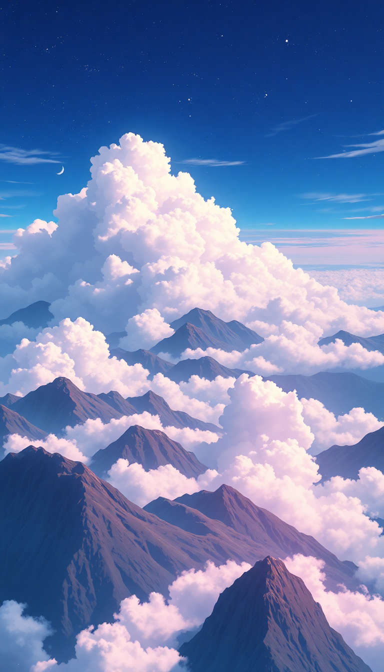 Cloud Sea Above Mountains Anime Anime Wallpaper