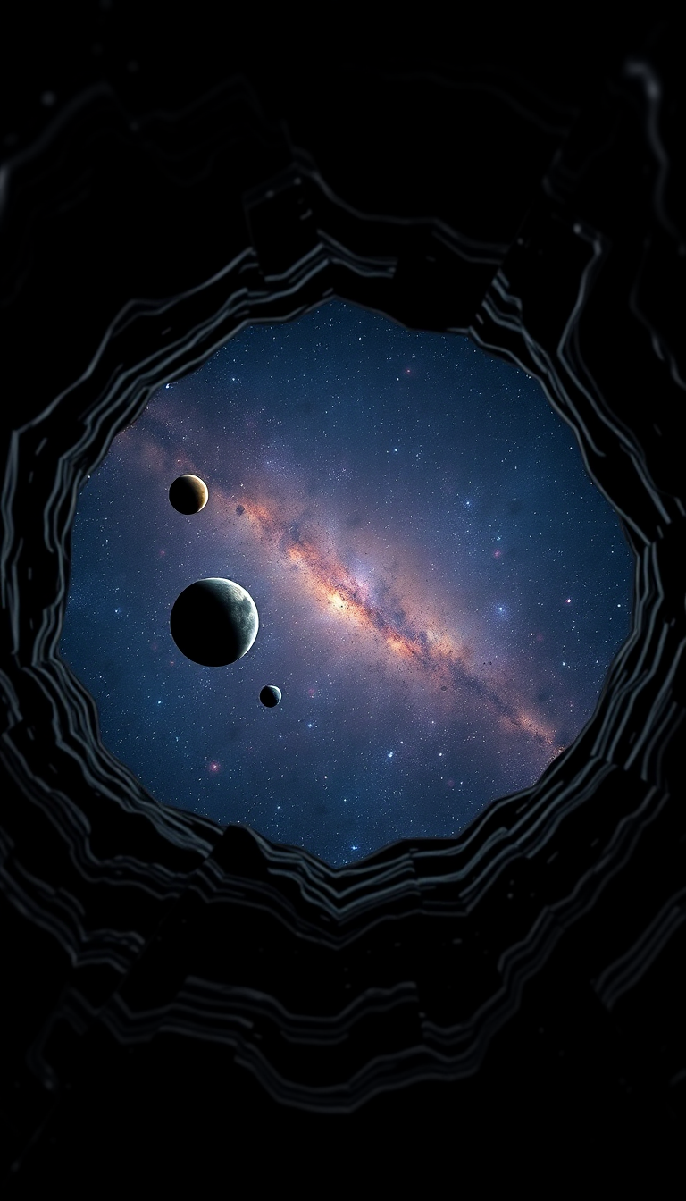 Keyhole View Showing Universe Stars Digital art Wallpaper