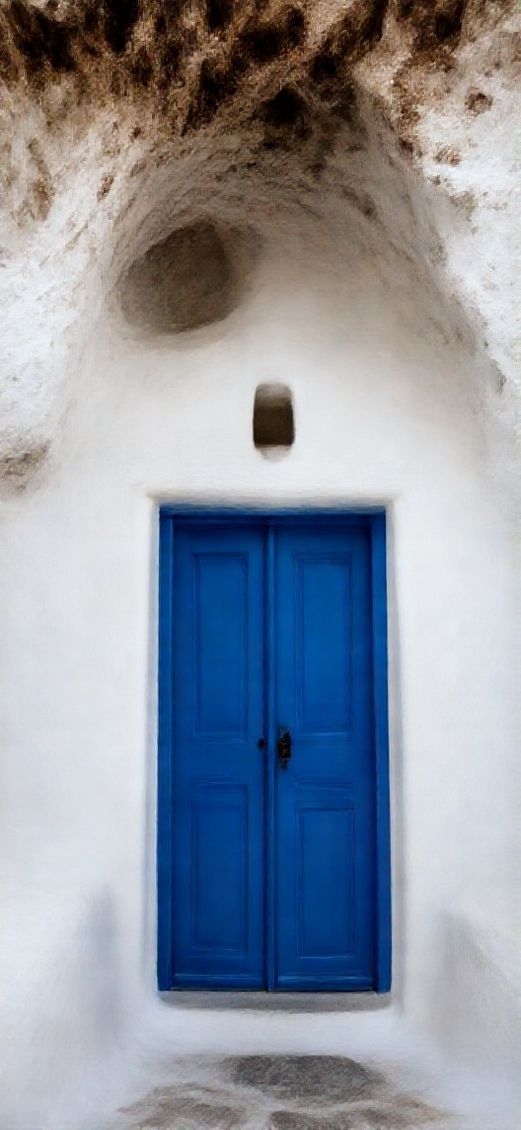 Ancient Walls White Santorini House Photorealistic Wallpaper