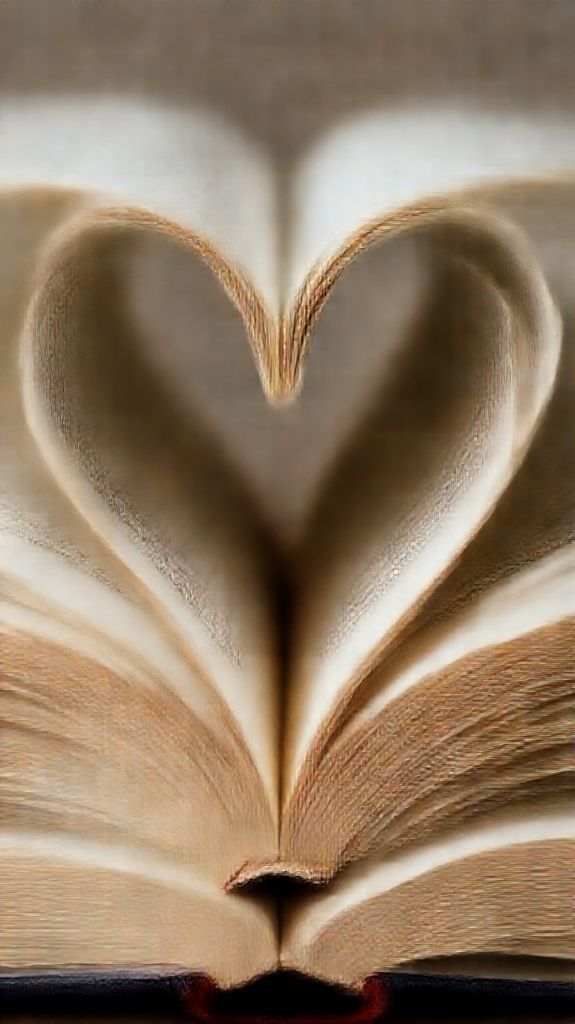 Book Pages Heart Shape Romantic Aesthetic Wallpaper