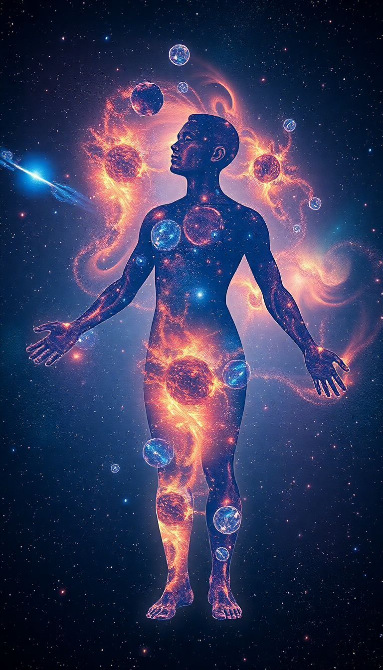Person Made Of Galaxies Cosmic Digital art Wallpaper