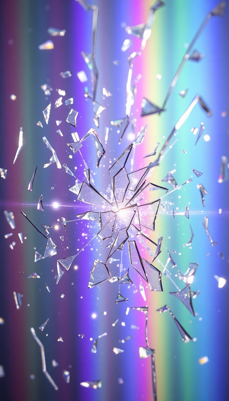 Shattered Glass Prism Light Rainbow Digital art Wallpaper