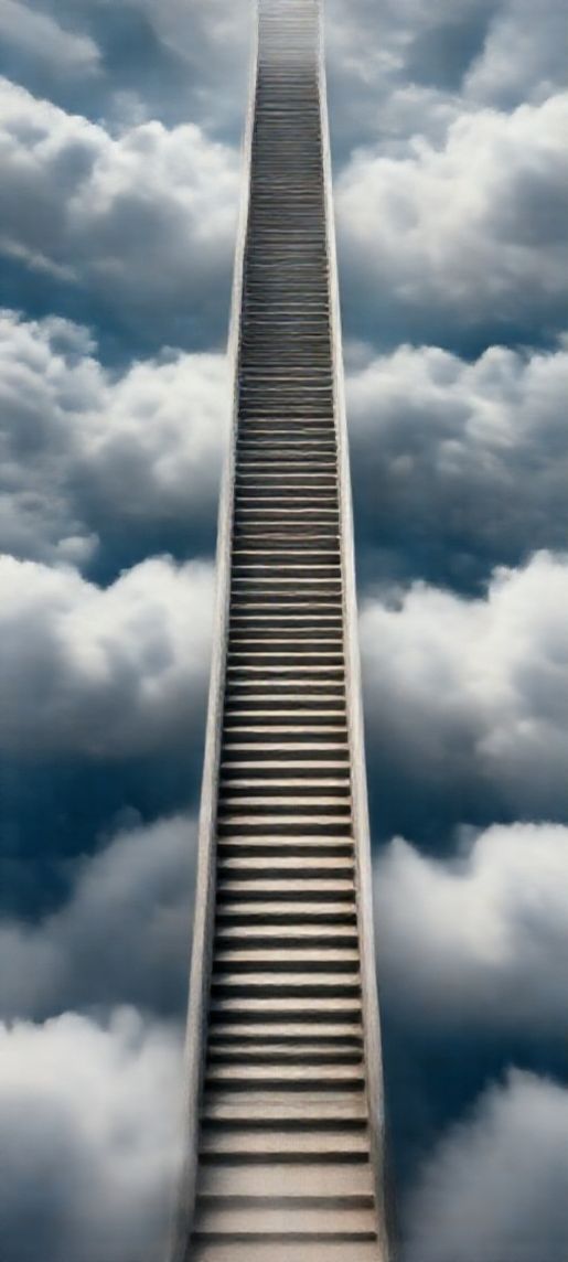 Stairs To Nowhere In Cloudy Digital art Wallpaper