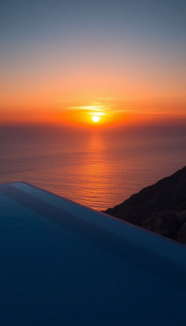 Infinity Pool Edge Overlooking Ocean Photorealistic Wallpaper