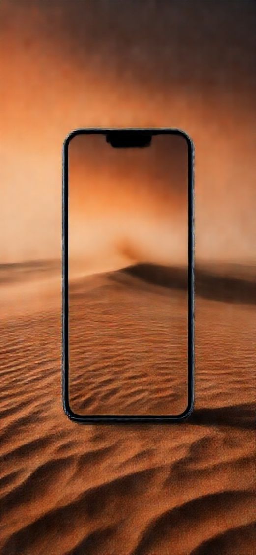 Sandstorm Approaching Desert Dramatic Orange Photorealistic Wallpaper