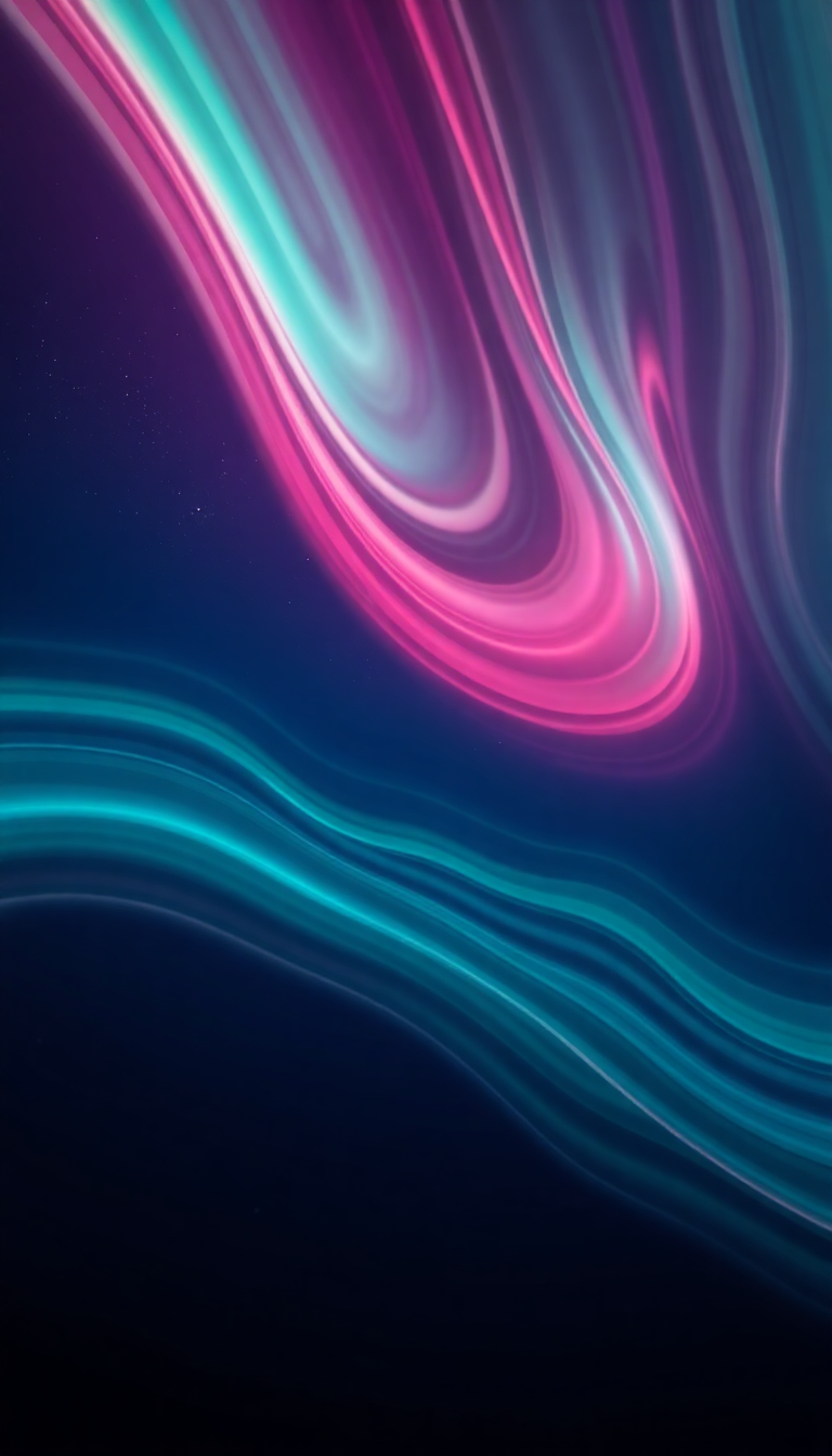 Northern Lights Abstracted Flowing Ribbons Digital art Wallpaper