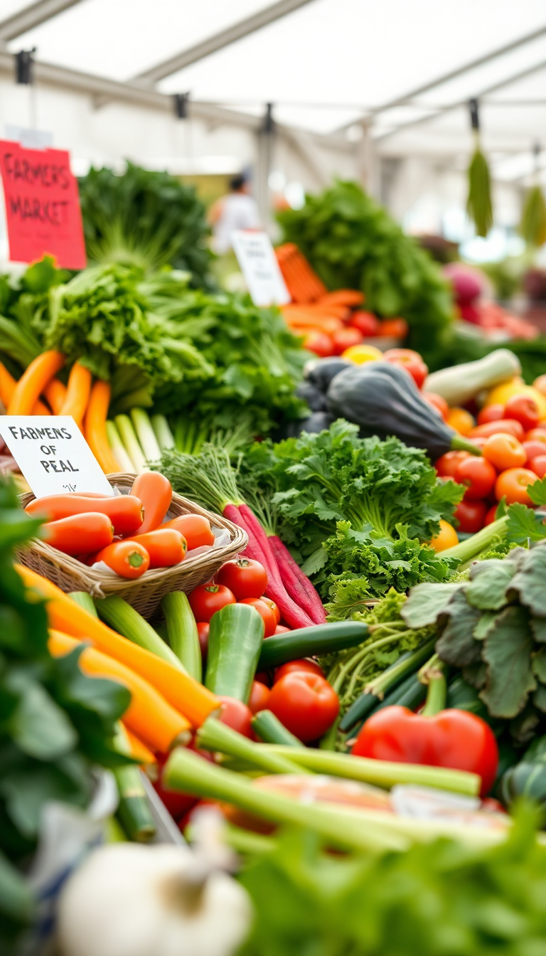 Sharp Vegetables Colorful Produce Market Photorealistic Wallpaper