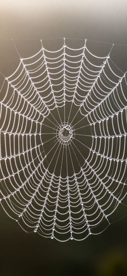 Dew Drops On Spiderweb Morning Aesthetic Wallpaper