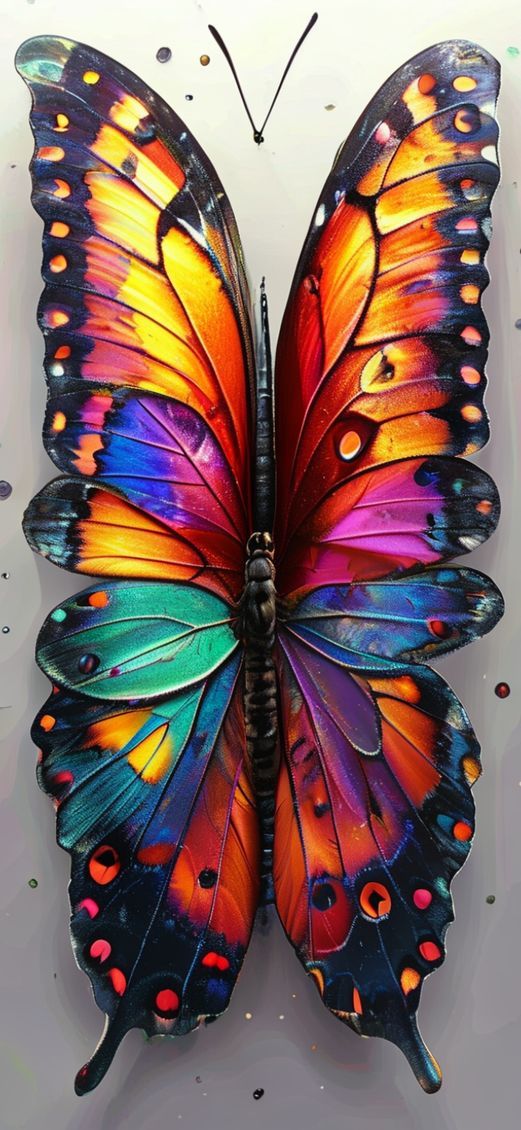 Butterfly Wing Macro Scales Colorful Pattern Photorealistic HD Wallpaper