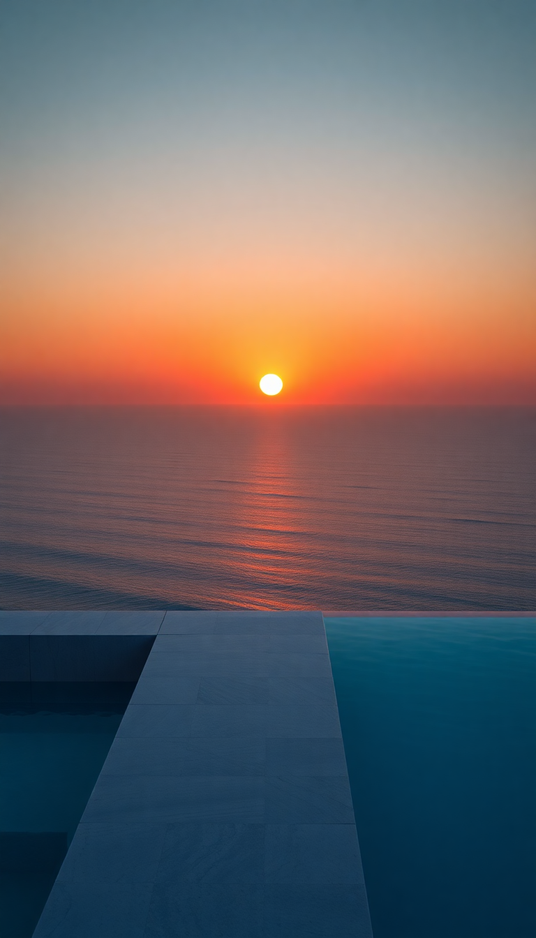 Infinity Pool Edge Overlooking Ocean Photorealistic Wallpaper