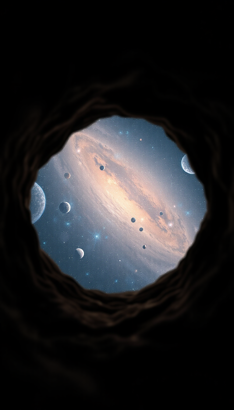 Keyhole View Showing Universe Stars Digital art Wallpaper
