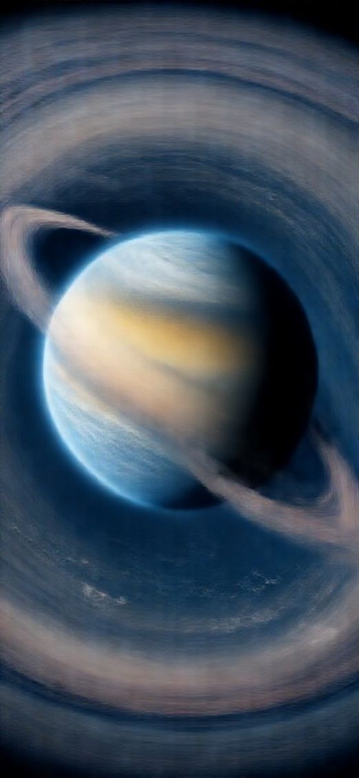 Massive Ringed Planet Rising Over Photorealistic Wallpaper