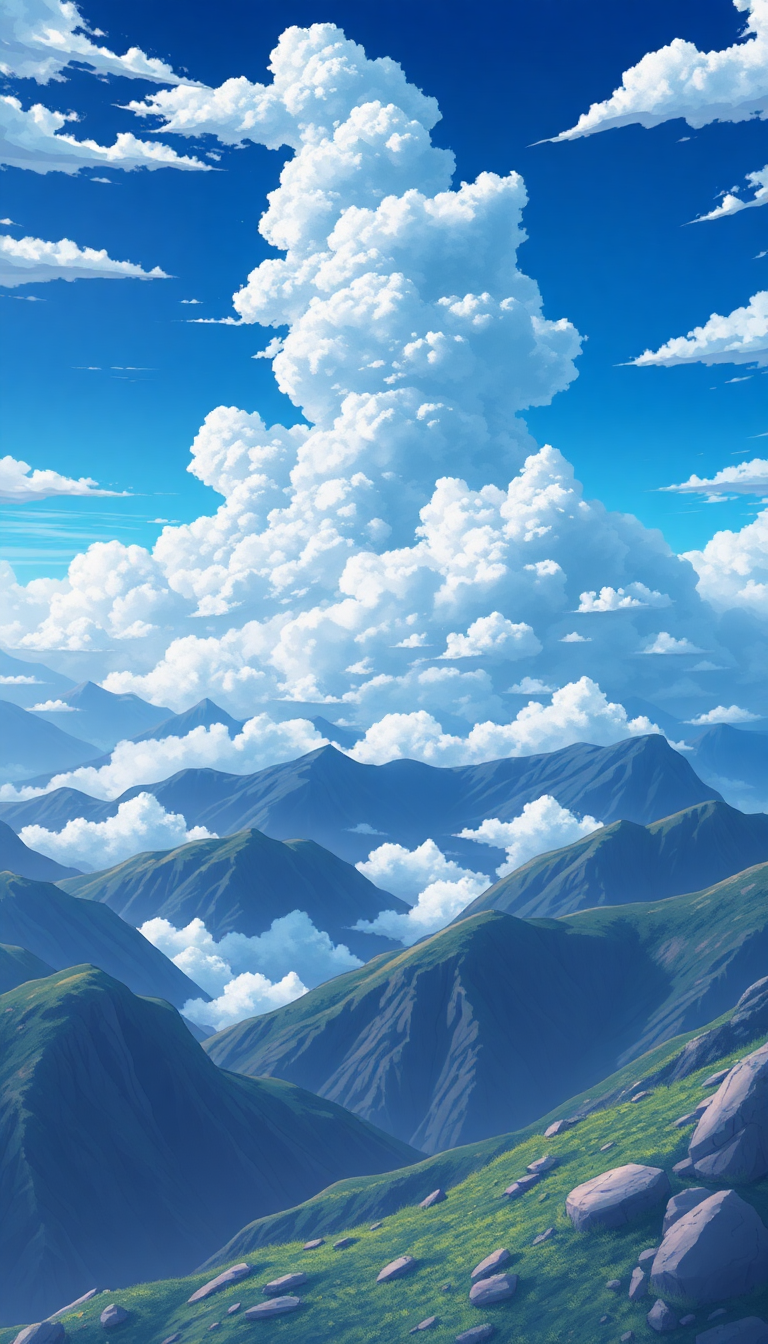 Cloud Sea Above Mountains Anime Anime Wallpaper