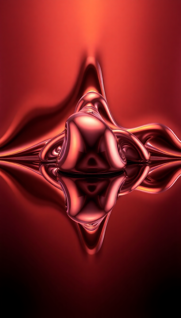 Liquid Chrome Morphing Shapes Reflective Digital art Wallpaper