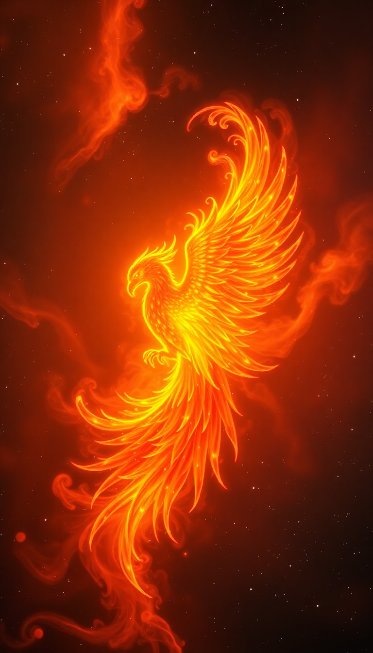 Nebula Shaped Like Phoenix Bird Digital art Wallpaper
