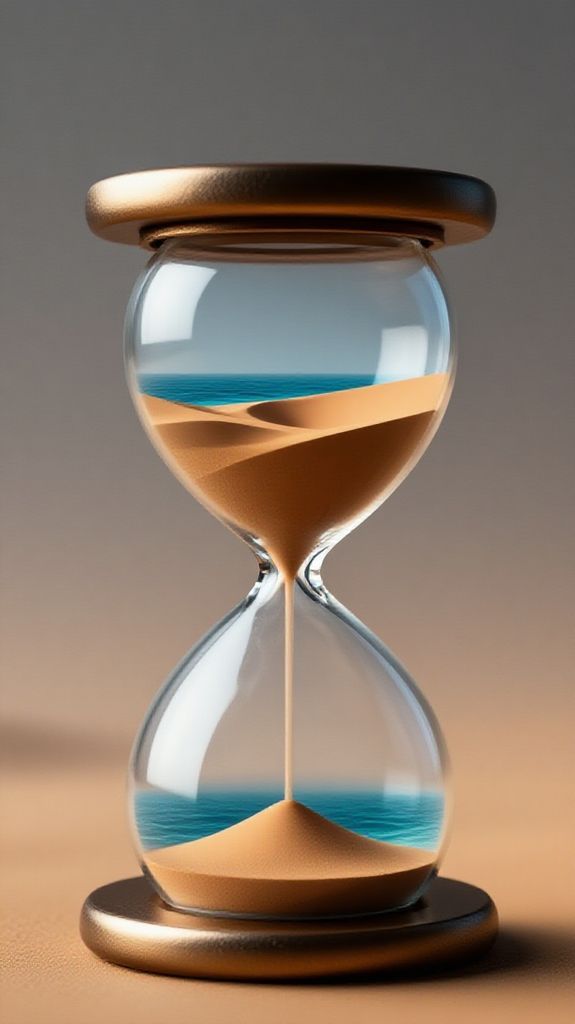 Hourglass Containing Ocean And Desert Digital art Wallpaper