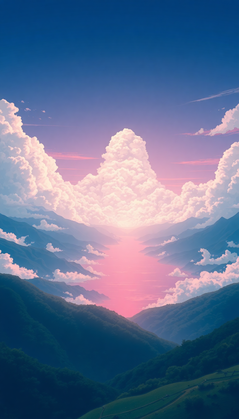 Cloud Sea Above Mountains Anime Anime Wallpaper