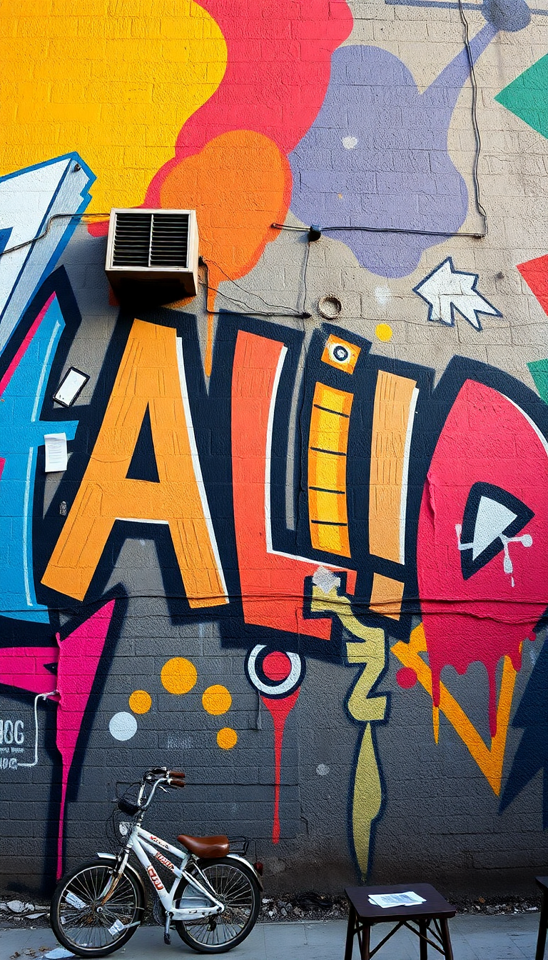 Street Art Mural Colorful Wall Photorealistic Wallpaper