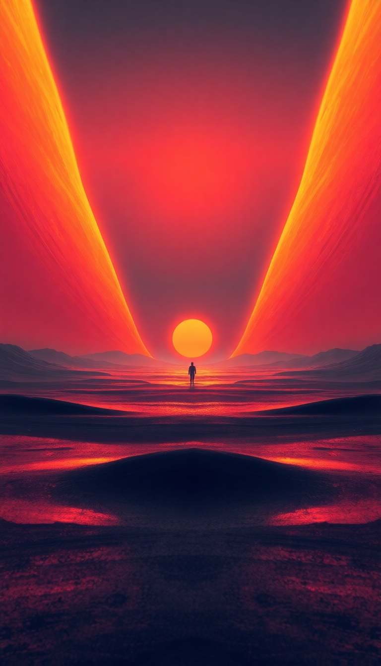 Alien Sunrise Three Suns Different Digital art Wallpaper