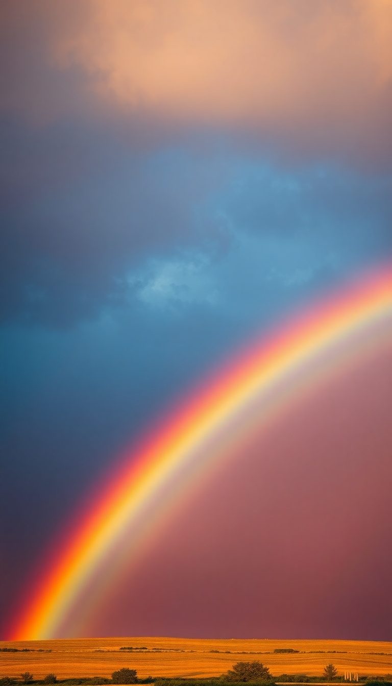 Rainbow After Storm Double Rainbow Photorealistic Wallpaper