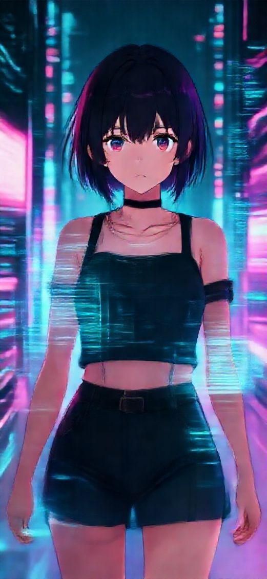 Cyberpunk Anime Girl Neon City Anime Wallpaper