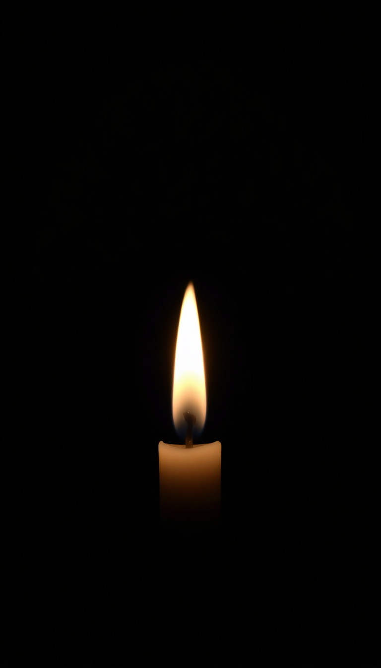 Single Candle Flame In Complete Photorealistic Wallpaper